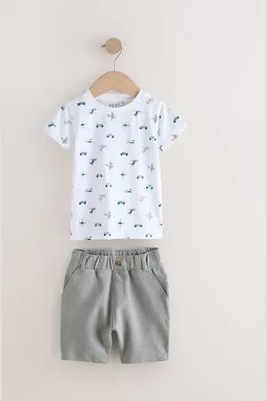 Next Transport All-Over Print 100% Cotton T-Shirt & Shorts Set (3mths-7yrs)6 - 7 år (116 - 122cm)