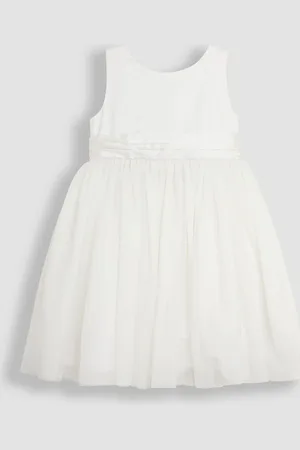 JoJo Maman Bébé Girl Satin Flower Dress With Satin Sash116122cm