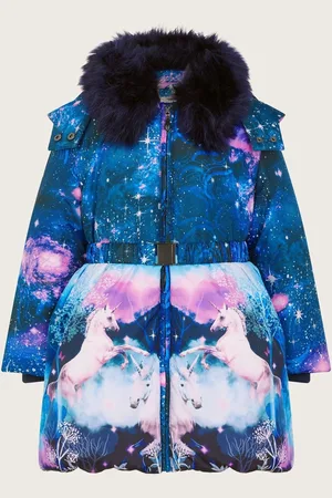Monsoon Ulla Unicorn Print Coat7 - 8 år (122 - 128cm)