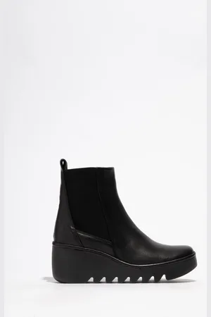 Fly London Bagu Black Wedge Boots
