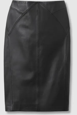Reiss Raya High Rise Midi-nederdel i læder34