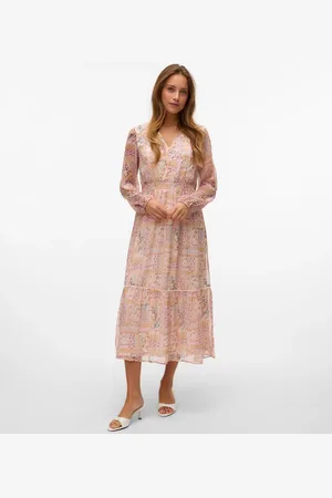 VERO MODA Printed Tiered Long Sleeve Maxi DressXXL 16