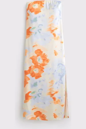 Abercrombie & Fitch Blue Strapless Floral Maxi Dressxlarge