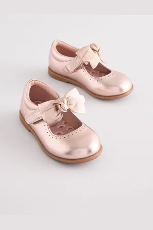 Next Bow Leather Touch Fastening Shoes