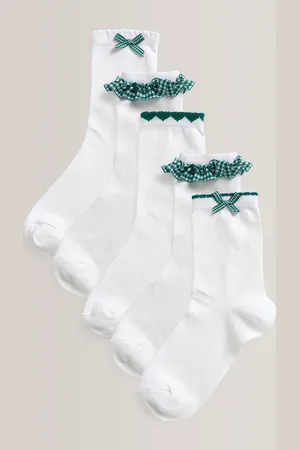 Next 5 Pakke Cotton Rich Ternet AnkelskolesokkerUK 12.5 - 3.5