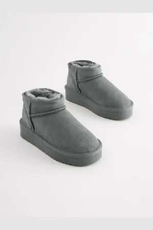 Next Suede Faux Fur Lined Pull On Ankle Boots