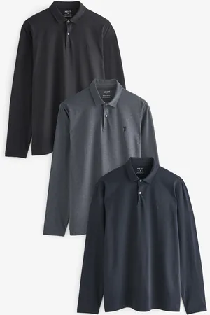 Next Langærmet Jersey Polo-skjorter 3 PakkeM