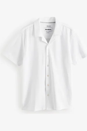 Threadbare Jersey Pique Revere Collar Short Sleeve 100% Cotton ShirtX-Large