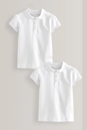 Next Bomuld Stræk Frill Collar Skole Polo Toppe 2 Pakke (3-16år)5 år (110cm)