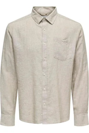 Only & Sons Regular Fit Linen Blend Long Sleeve Shirtmedium