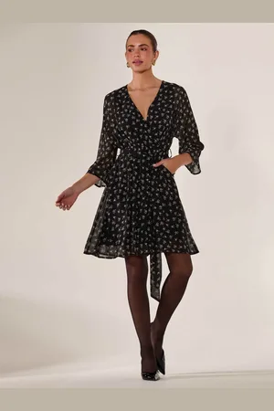 Jolie Moi Chiffon 3/4 Sleeve Mini Dress44