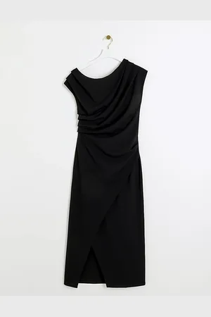 River Island Drape Asym Wrap Midi Kjole38