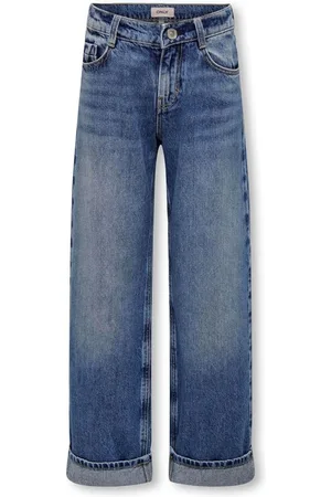 ONLY Blue Loose 100% Cotton Fold Up Jeans12 år (152cm)
