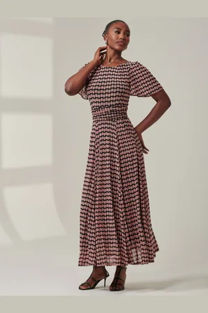 Jolie Moi Spot Print Mesh Maxi Dress36
