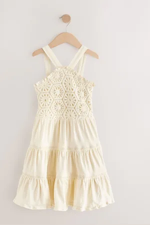 Next 100% Cotton Halter Crochet Trim Dress (3-16yrs)16 år