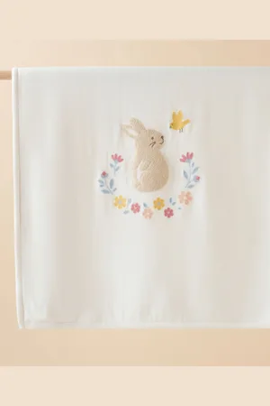 Purebaby Embroidered Lined 100% Cotton BlanketEn