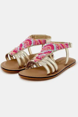 Accessorize Girls Beaded Gladiator Sandalsuk2eu345