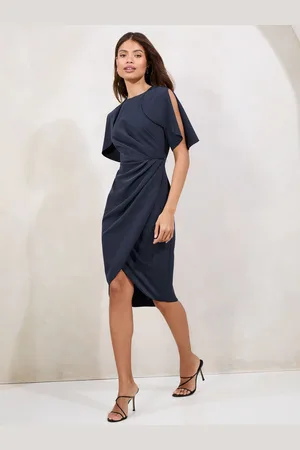 Lipsy London Cape Sleeve Samlet Side Midi Bodycon Kjole34