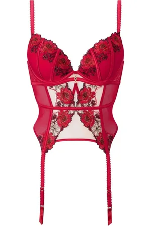 Ann Summers Caged Rose Floral Embroidery Padded Basque38 f. Kr
