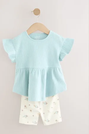 Next Kortærmet Peplum top- og cykelshortssæt (3mdr.-7år)116122cm