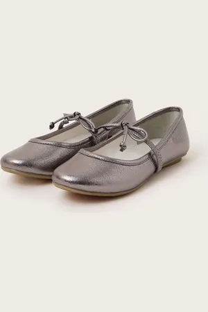 Monsoon Bow Strap Metallic Ballet Flats