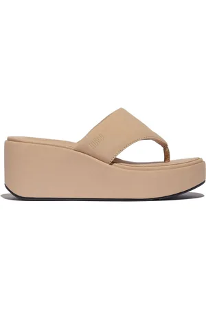 FitFlop Cream Platfforms Wedge Toe Post Sandalseu41
