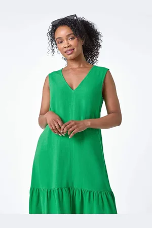 Roman Petite Sleeveless Plain Frill Hem Dress38