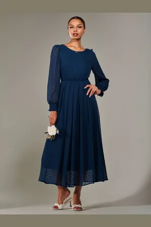 Jolie Moi Long Sleeve Chiffon Midaxi Dress42