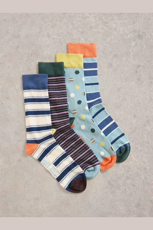 White Stuff Geo Stripe Ankle Socks 4 PackM-L