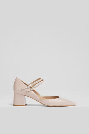 LK Bennett Savannah Crinkled Patent Double Strap Pointed Courts