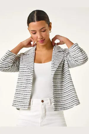 Roman Textured Stripe Collar And Revere Blazer44