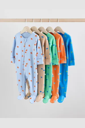 Next 100% Bomuld Two Way Zip Baby Sleepsuits 5 Pakke (0mdr.-2år)8692cm
