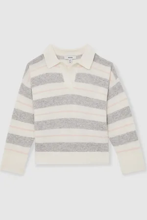 Reiss Eden Wool-Blend Striped Collared Jumper With Cashmere12 - 13 år (152 - 158cm)