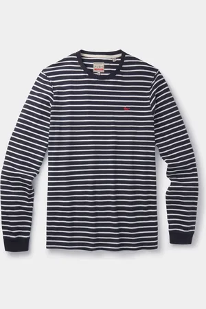 Aubin Blue Ferriby Long Sleeve 100% Cotton T-ShirtXL