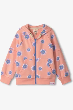 Hatley Pink Doodle Daisy Raw Edged Hoodie104110cm