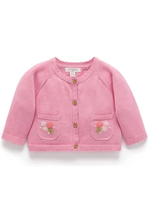 Purebaby Floral Embroidered 100% Cotton Cardigan8086cm