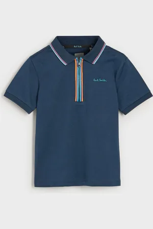 Paul Smith Boys Short Sleeve Artist 100% Cotton Quarter Zip Polo Shirt10 - 11 år (140 - 146cm)