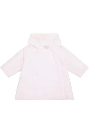 Emile et Rose Pink Microfibre Jacket With All-Over Embriodered Bunny & Hood56cm