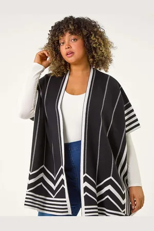 Roman Curve Stribet Hem Poncho48