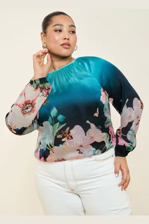 Lipsy London Blomster Bluse med ballonærmer med tryk46