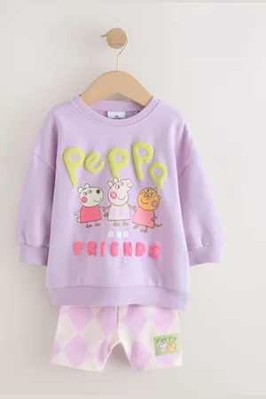 Next Peppa Pig Crew Sweatshirt & Cykelshortssæt (3mdr.-7år)8692cm