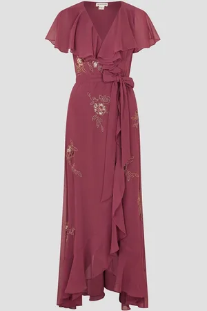 Monsoon Ausha Floral Embellished Maxi Wrap Dress40
