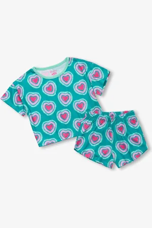 Hatley Green Glowing Hearts Short Sleep Set128134cm