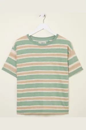 Fat Face FatFace Space Dye Stripe Short Sleeve T Shirt38
