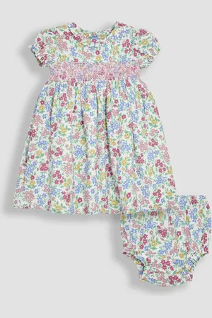 JoJo Maman Bébé Floral Smocked Woven Dress110116cm