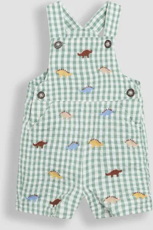 JoJo Maman Bébé Embroidered Gingham Dungarees7480cm