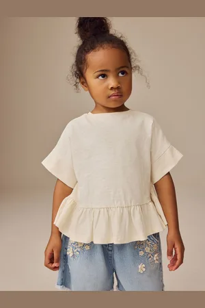 Next Short Sleeve Peplum 100% Cotton T-Shirt (3mths-7yrs)12 - 18 måneder (80 - 86cm)
