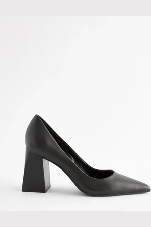 Next Forever Comfort Læder Point Toe Block Heel Courts