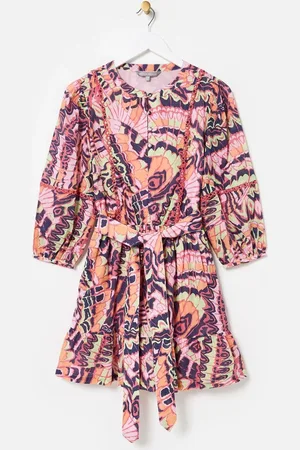 Oliver Bonas Abstract Tiered 100% Cotton Mini Dress42