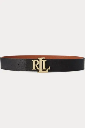 Ralph Lauren Vendbar Monogram Logo Læder BælterS